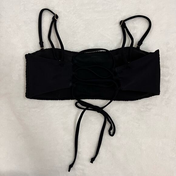 Hollister Swim Black Ruched Bandeau Bikini Top Small - Picture 9 of 11
